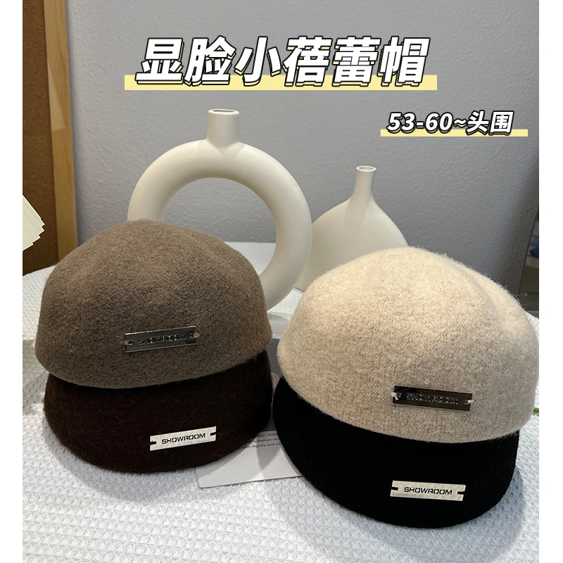 巨显脸小 一帽三种戴法定型贝雷帽文艺复古前进帽时尚画家帽