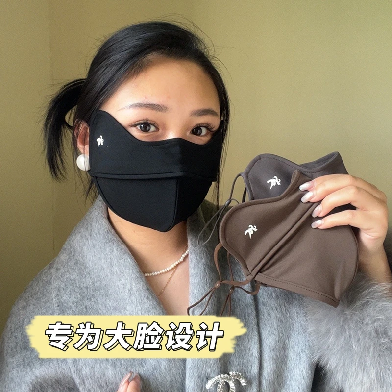秋冬磨毛加大面罩5D立体软骨支撑骑行保暖面罩素颜口罩防风保暖