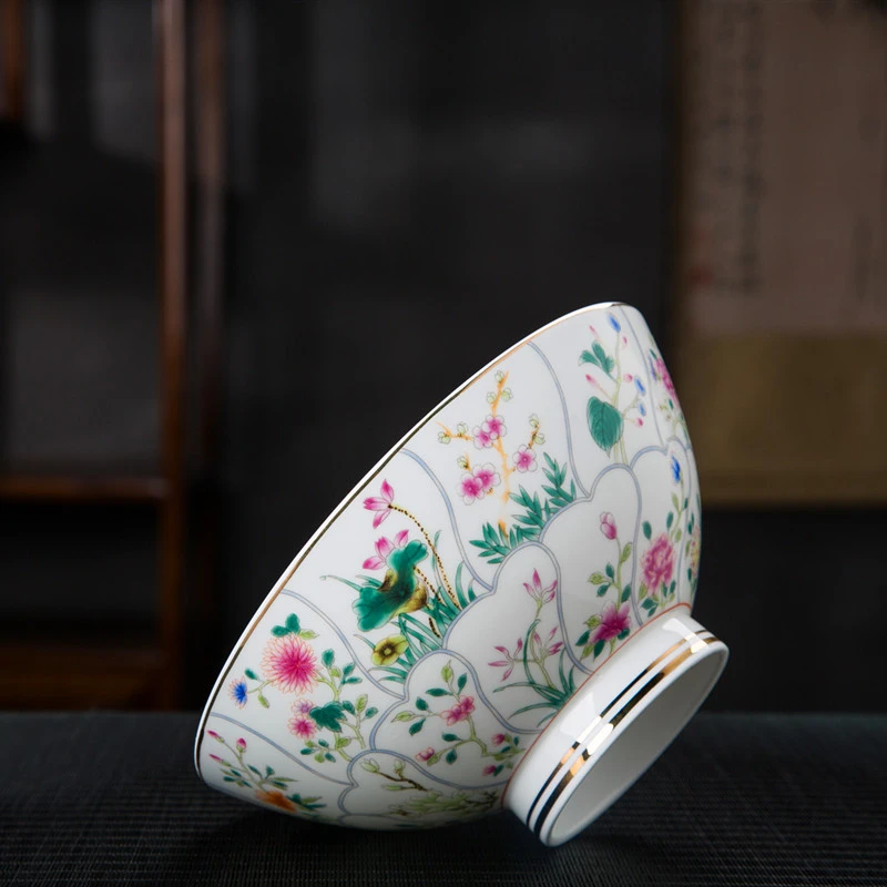 兆尊面碗汤面碗斗笠碗陶瓷中式高脚碗景德镇餐具家用单个泡面碗