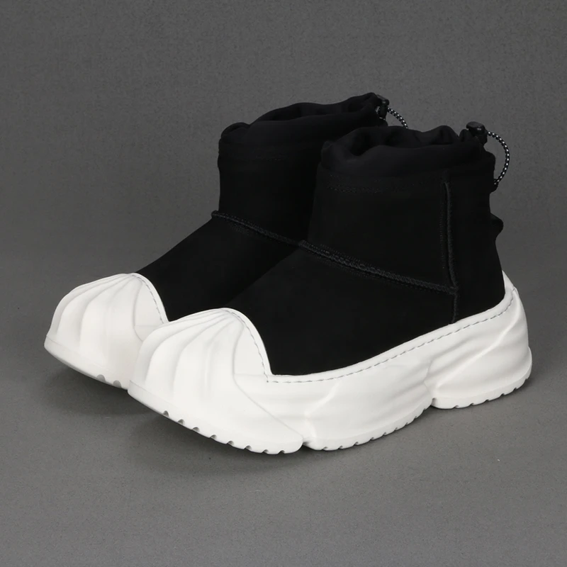 新款东北冬季羊皮毛一体休闲雪地鞋轻便舒适厚底增高保暖一脚蹬鞋