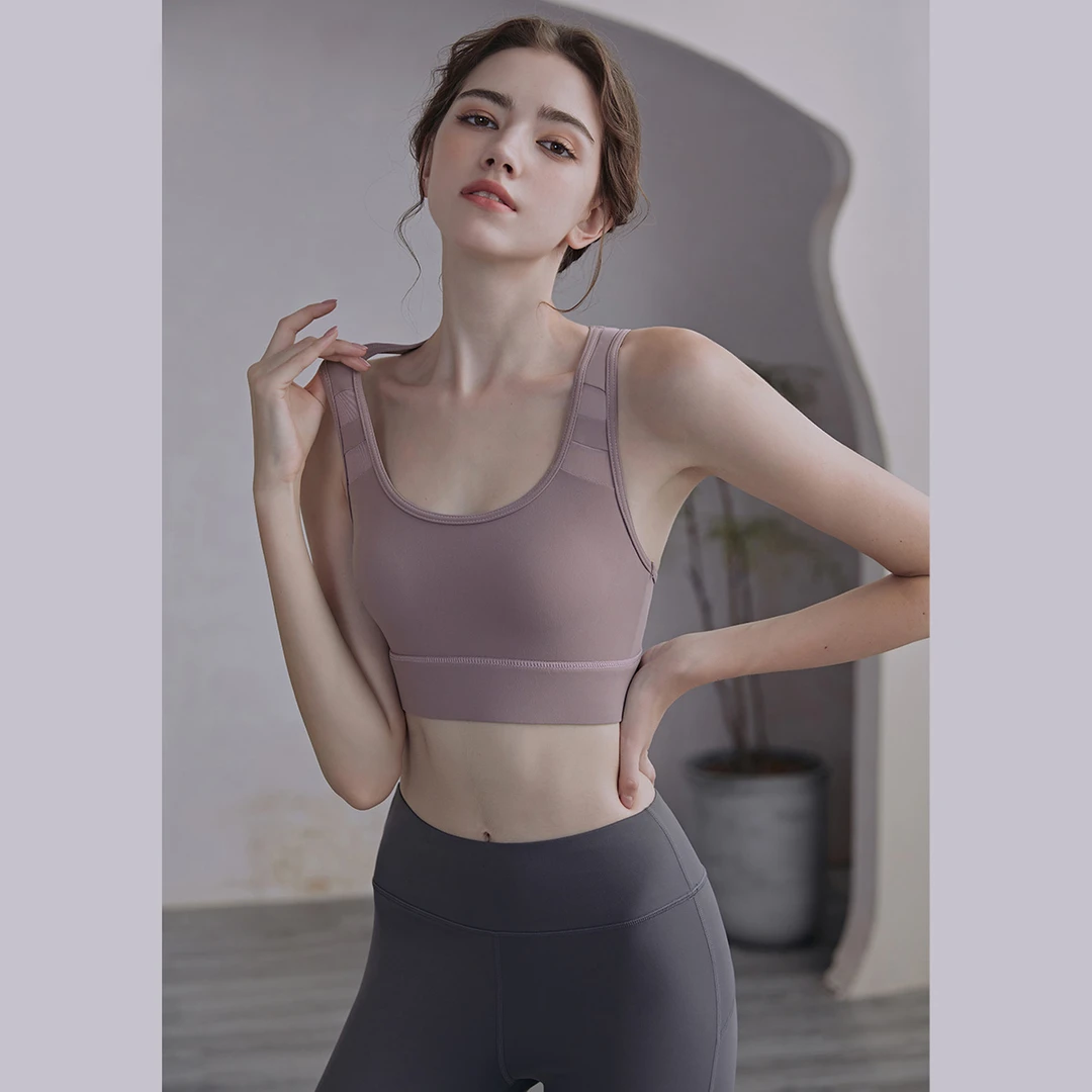 一体式运动内衣女高强度防震健身跑步文胸瑜伽文胸聚拢美背背心