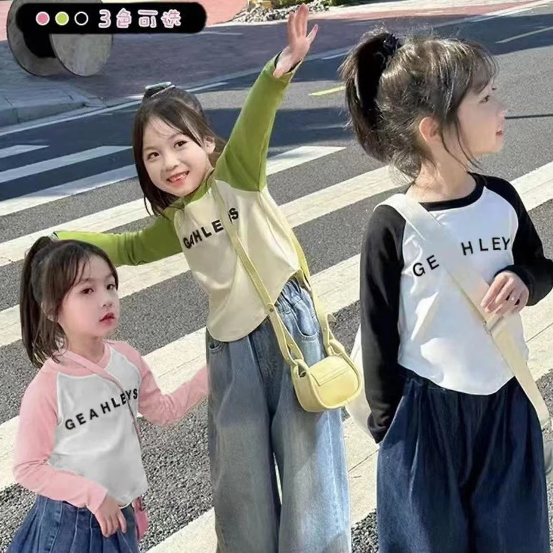 女童打底衫秋装T恤长袖秋季2023新款网红洋气