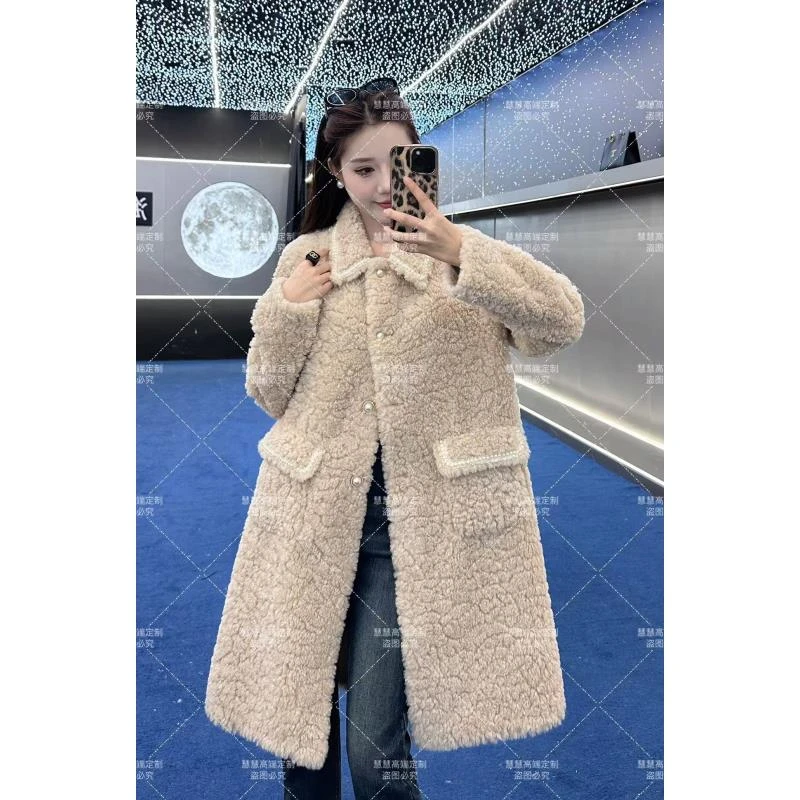 【慧慧】2024新款时尚百搭原创设计师新款毛毛外套 F66198