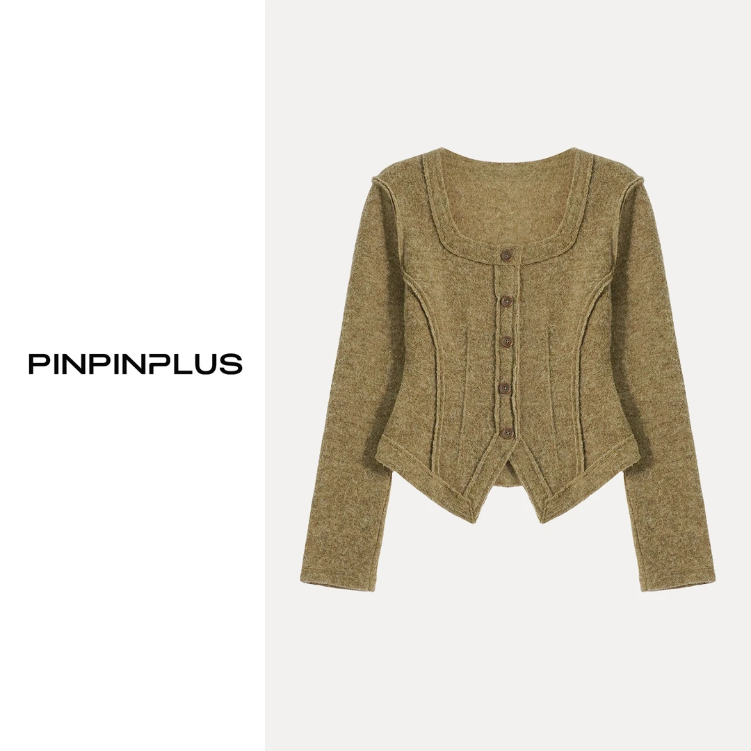 「PINPINPLUS」PP+秋冬时尚保暖方领纽扣上衣外套3D71181XP