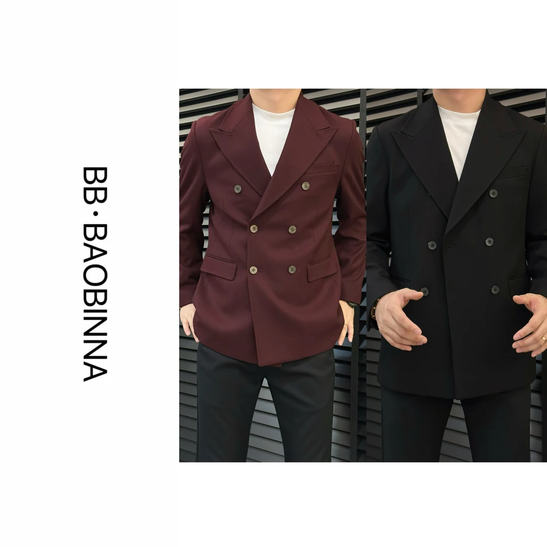 小野· 男装 | "羊毛混纺西服" 轻奢时尚双排扣西服外套 9825