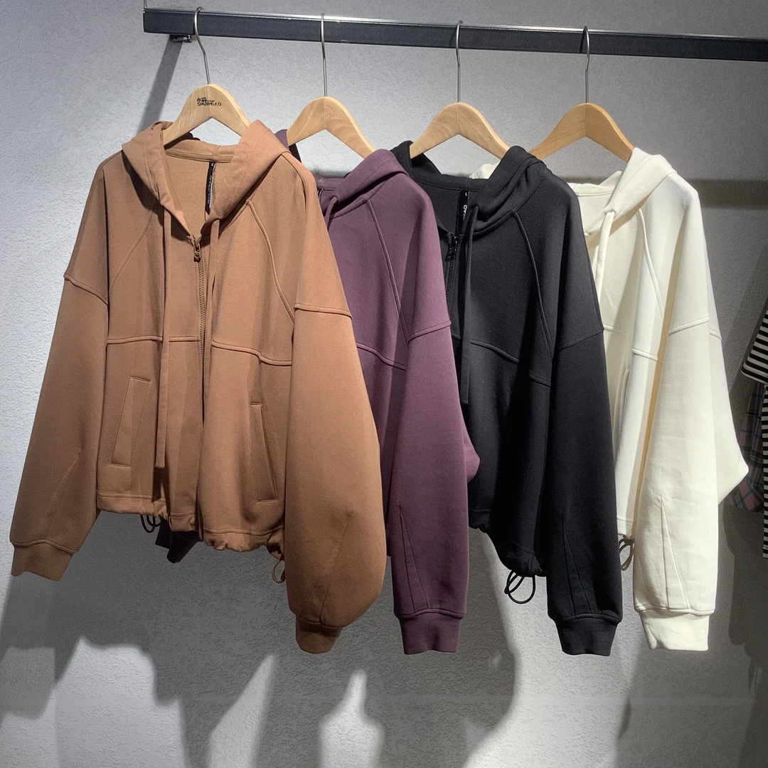 水淼2025-459春装0509针织连帽外套时尚百搭款