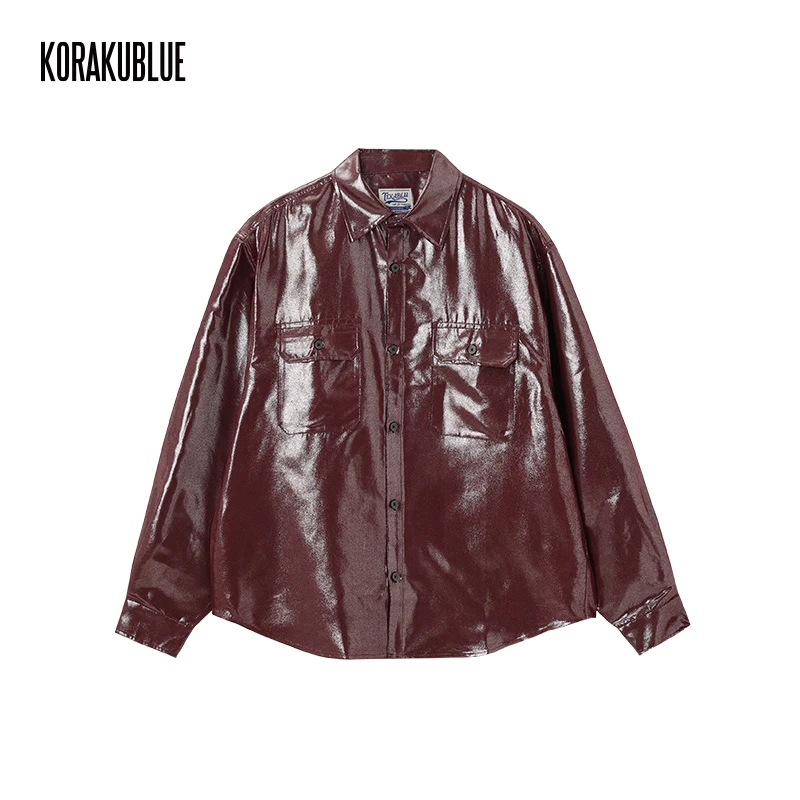 银翼杀手「涂层工艺」闪亮长袖衬衫蓝布屋秋冬百搭外套TKBLSHT555