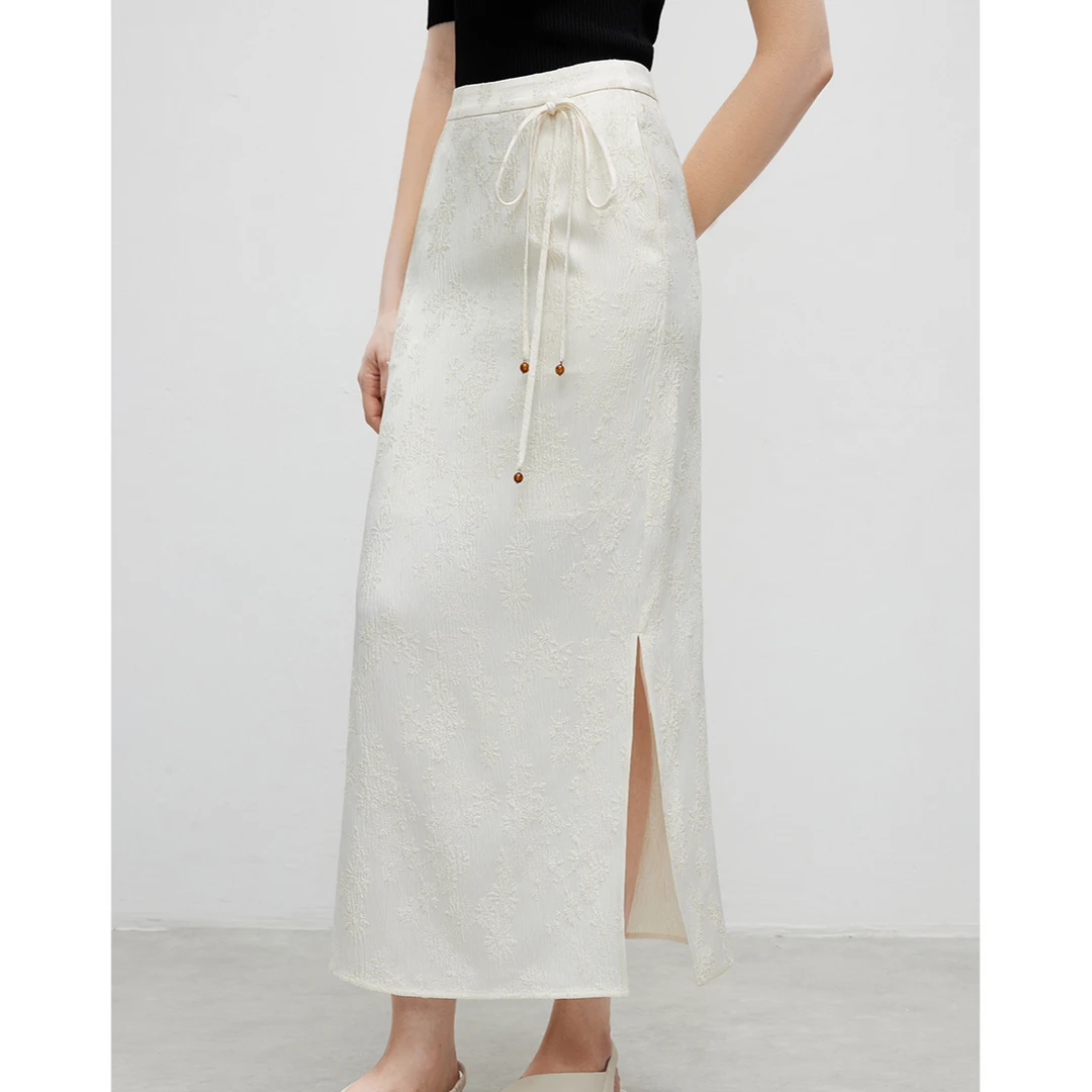 法曼萱直筒国风半身裙女小个子2025春季新款高腰中式设计感中长裙