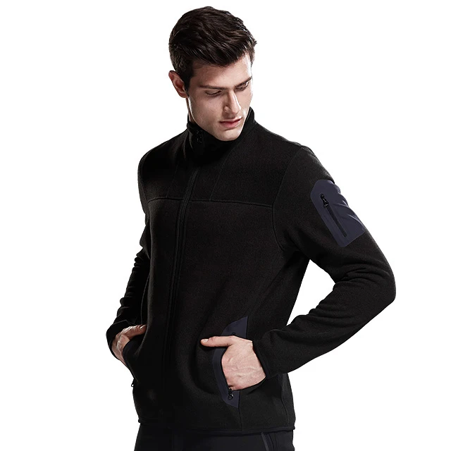 加绒加厚立领抓绒衣秋冬户外保暖休闲透气外套透气男款6071R042