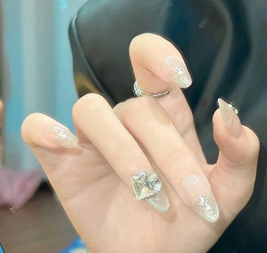 【雪妃】Cheer-ego纯手工高端穿戴甲清透百搭C823（现货）穿戴式