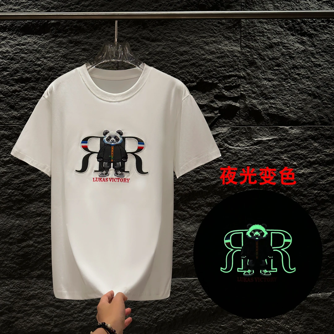 【奢牌专属】秋季新款夜光变色重工熊猫短袖男女同款A209