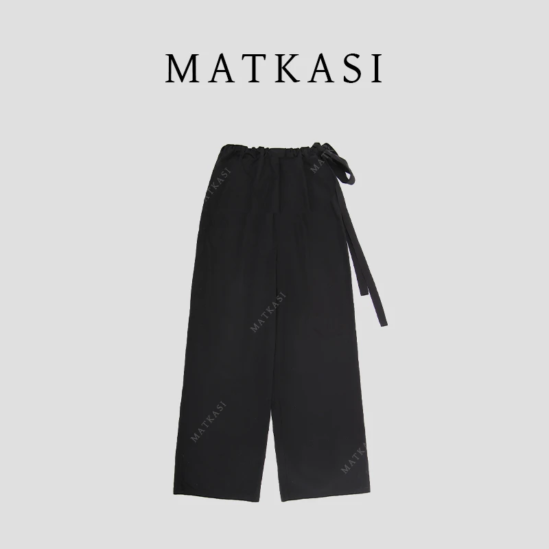 MATKASI 宽松直筒抽绳松紧不出错穿搭纯色休闲裤
