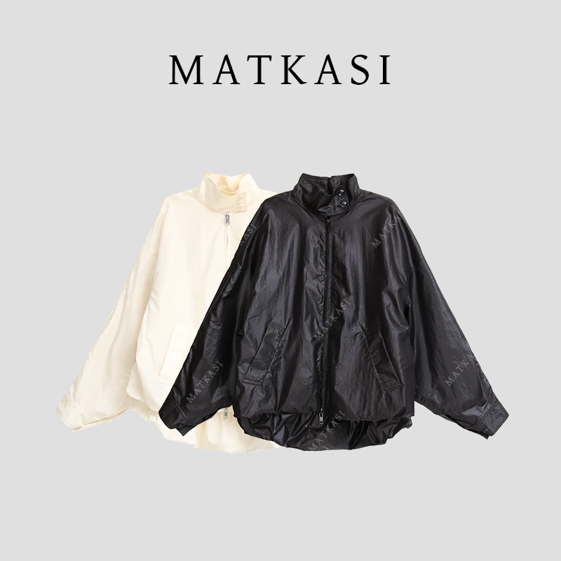MATKASI 宽松巨显瘦百搭纯色质感高领短外套