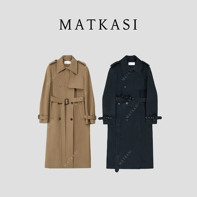 MATKASI 双排扣质感重工飒感百搭长款风衣女