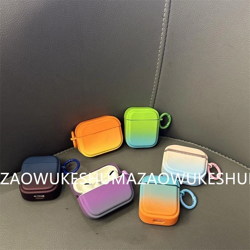 简约磨砂拼色渐变airpods1/2代保护套苹果Pro无线蓝牙耳机壳新3代