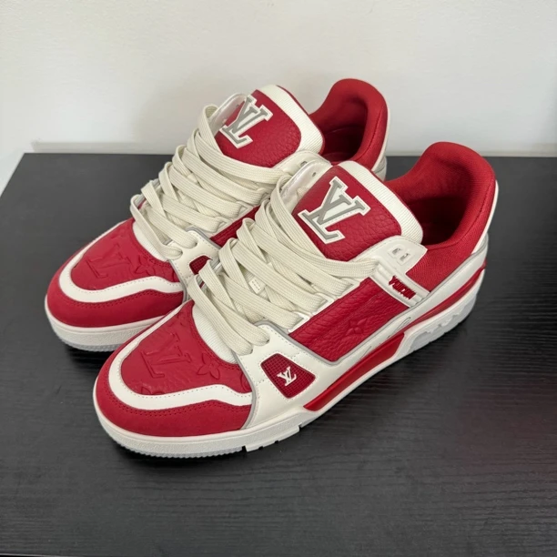 全新未使用 LouisVuitton/路易威登 trainer红色低帮板鞋 男款