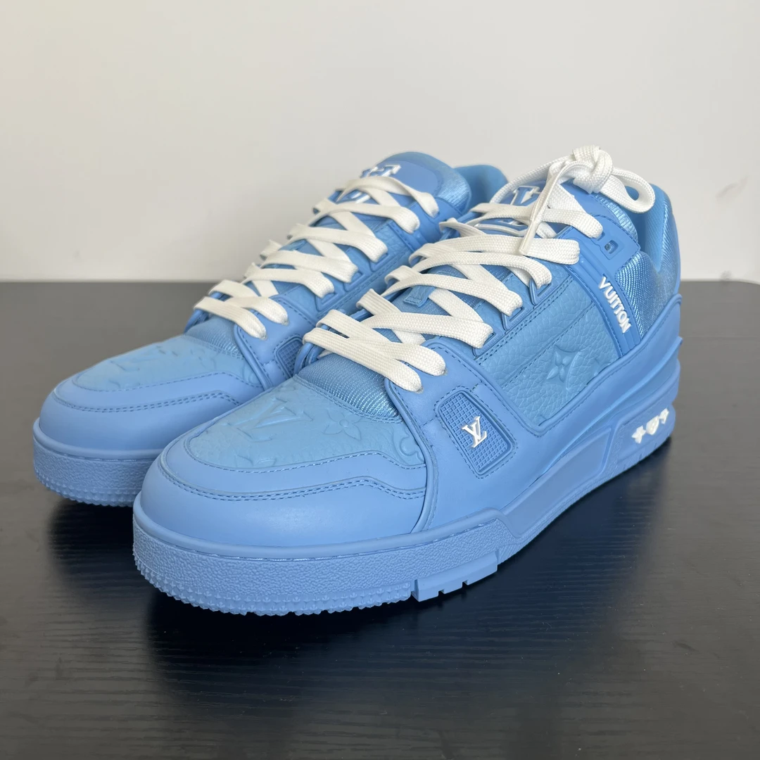 99新 LouisVuitton/路易威登 Trainer低帮板鞋 蓝色艺术馆