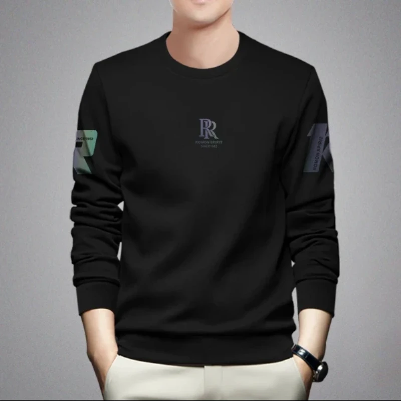 秋冬男上衣圆领卫衣男款爆款2024新款时尚宽松百搭打底长袖9092