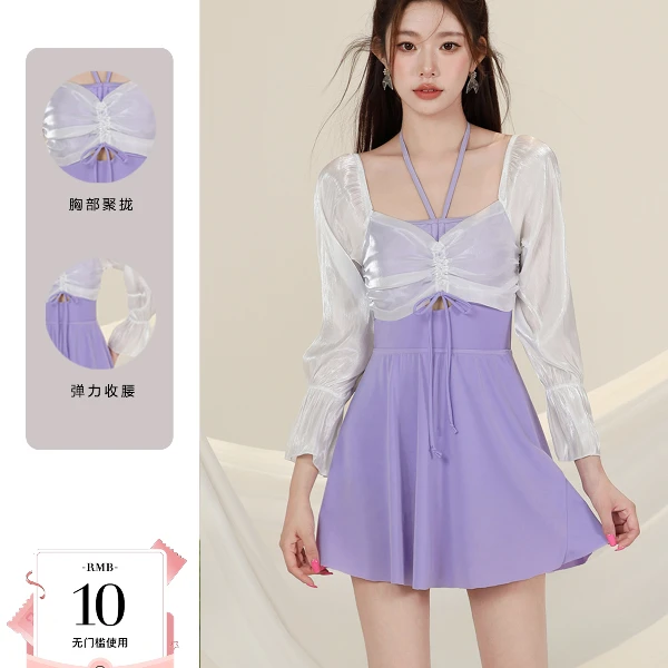 泳衣微胖女孩遮肉显瘦2025新款高级感夏天保守连体裙式度假泡温泉