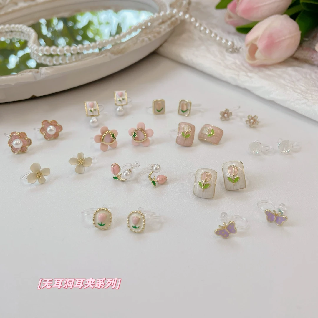 铜合金耳饰 合金亚克力耳饰 无耳洞耳夹系列春夏甜美小清新