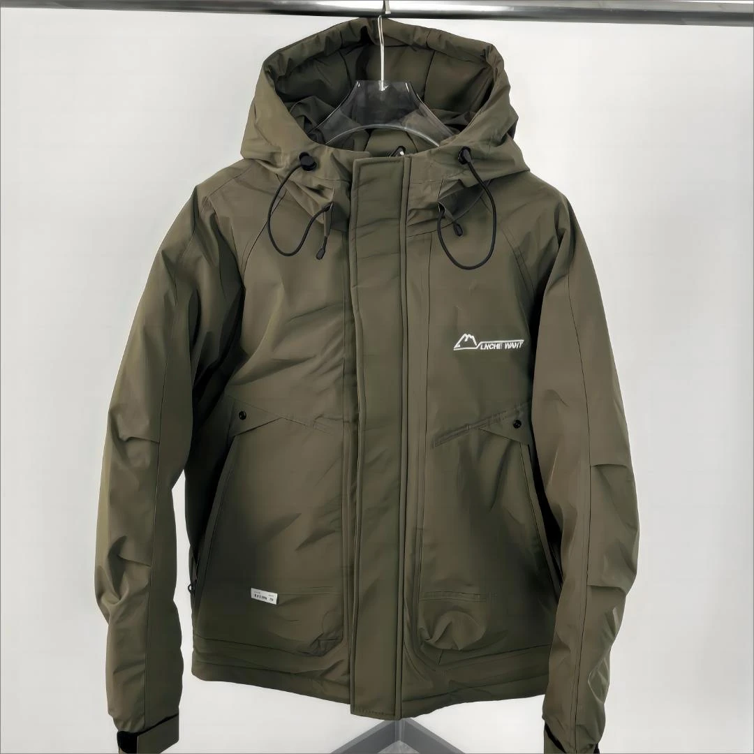 冬季加厚冲锋衣外套男潮牌户外休闲百搭痞帅连帽工装夹克保暖棉服