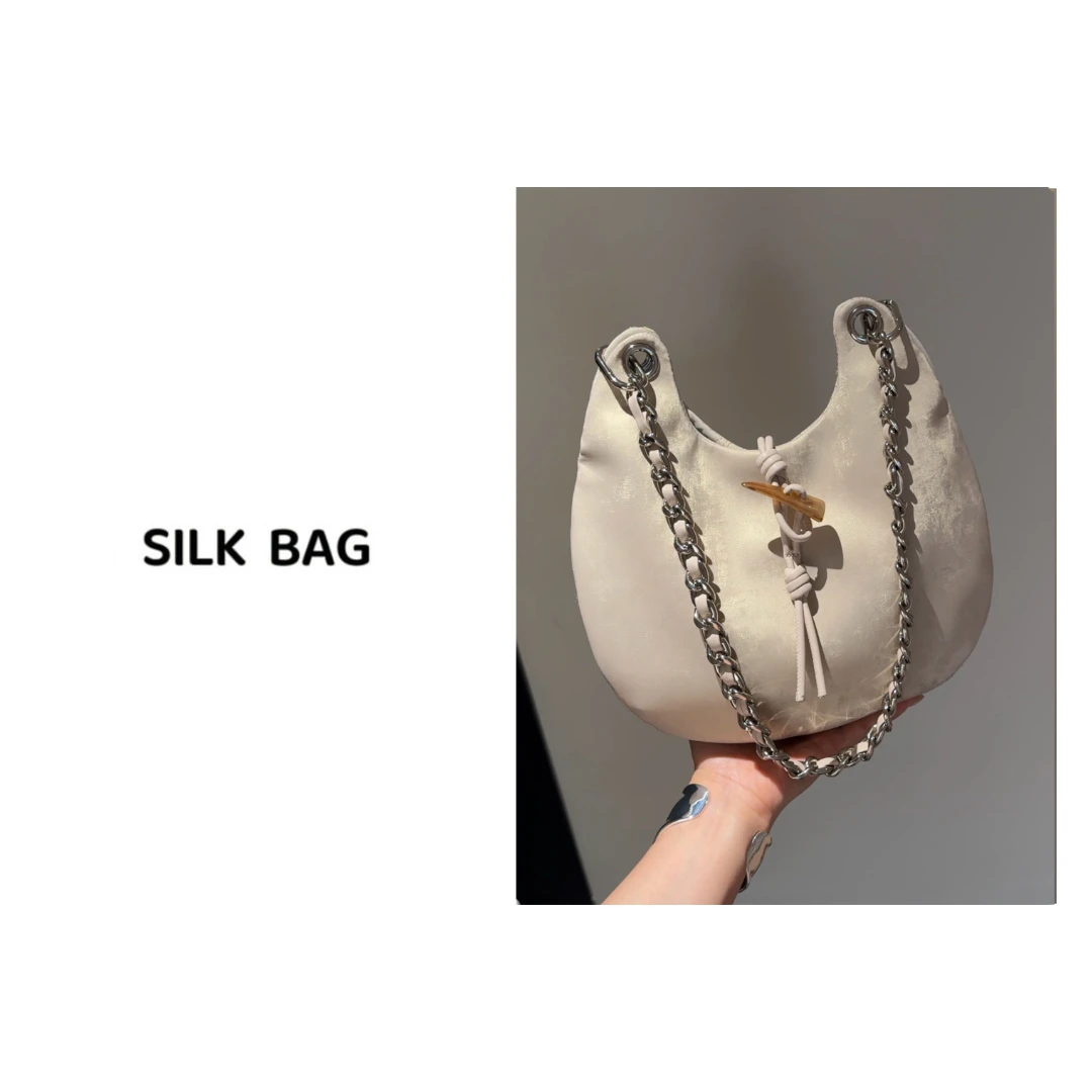 【晓晓美包】 原创小众 法式玄月链条斜跨包