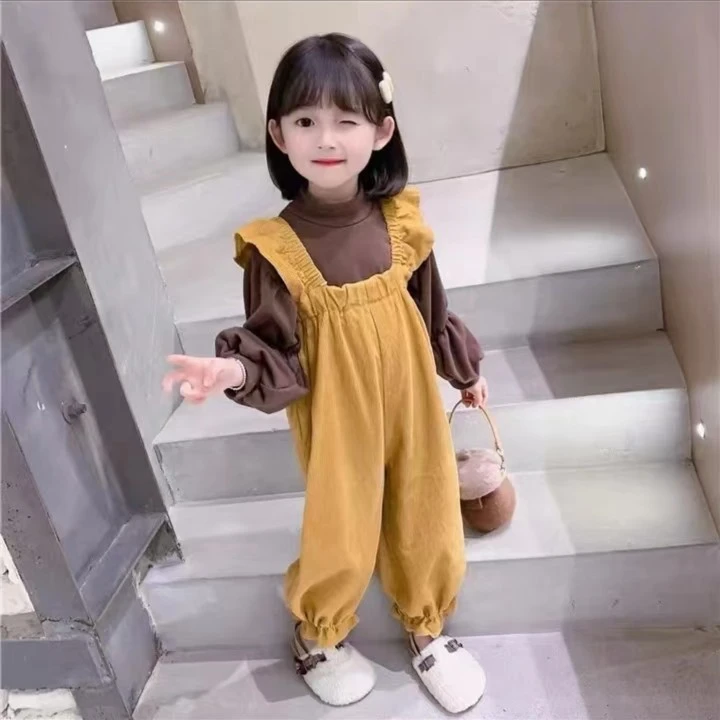 儿童套装春秋女童洋气背带裤背带韩版女宝春款