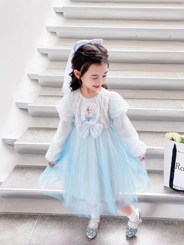 连衣裙儿童裙子童装礼服女童公主裙纱裙连衣裙艾莎带头莎没魔法棒
