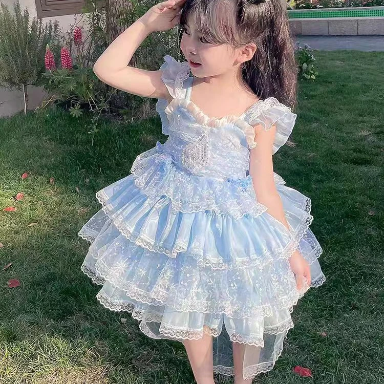 连衣裙儿童裙子蕾丝女童洋气吊带裙夏季甜美女孩