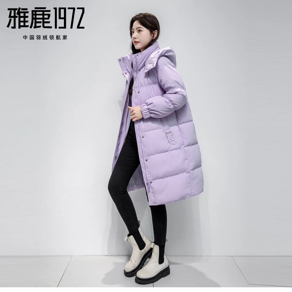 连帽中长款加厚潮流保暖韩版时尚休闲百搭宽松纯色90羽绒服户外