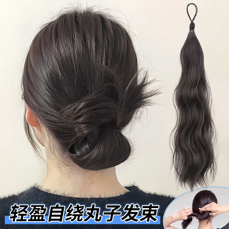 发束低丸子头假发发圈仿真发苞盘发发髻卷发舒适好看自绕式时尚