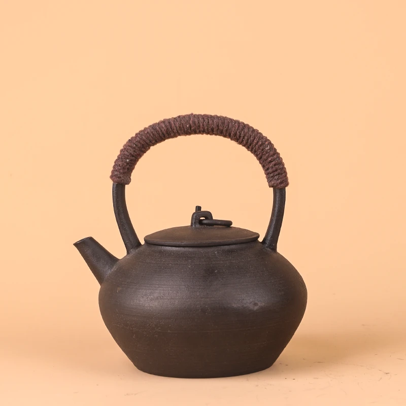程式手造 砂铁做旧螺纹一体土瓶 家居煮水器