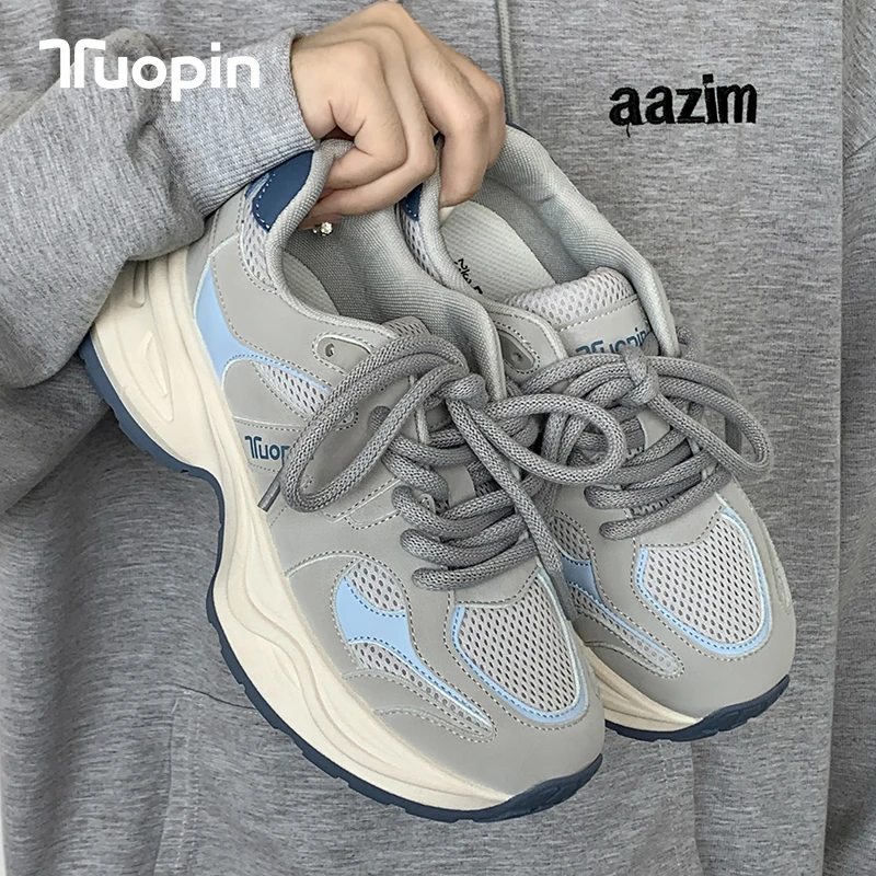 鮀品老爹鞋女2023秋季新款丑萌复古厚底美拉德鞋休闲百搭运动鞋子