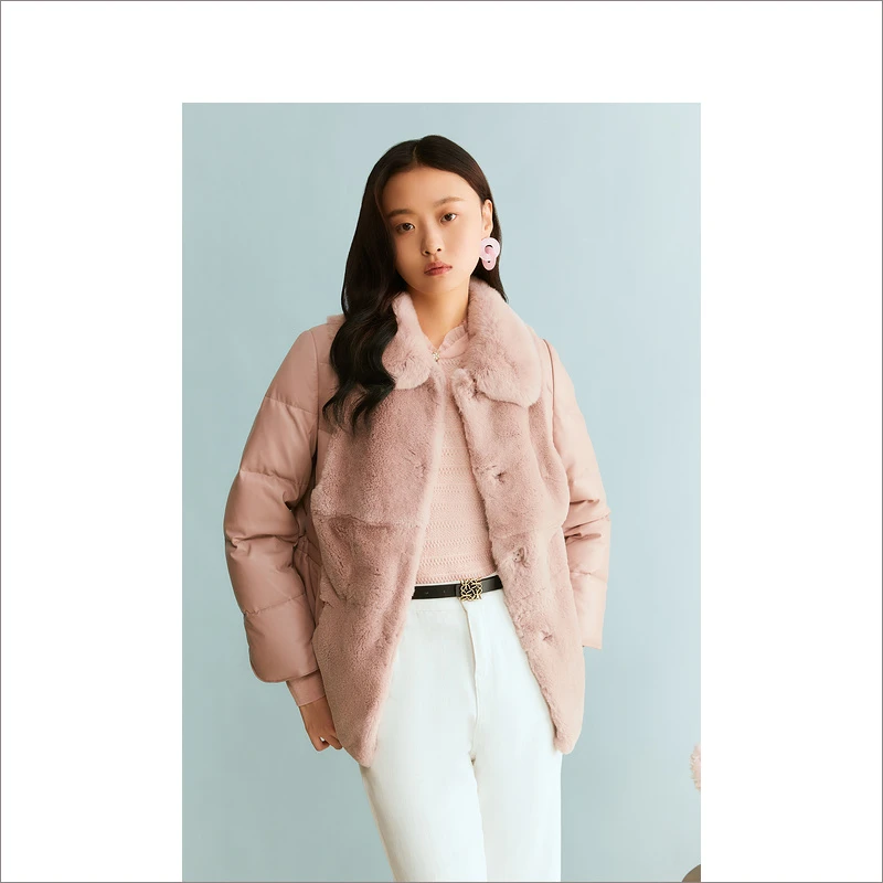 YINER音儿小香风时尚气质加厚保暖冬季短款女士羽绒服8C63509626