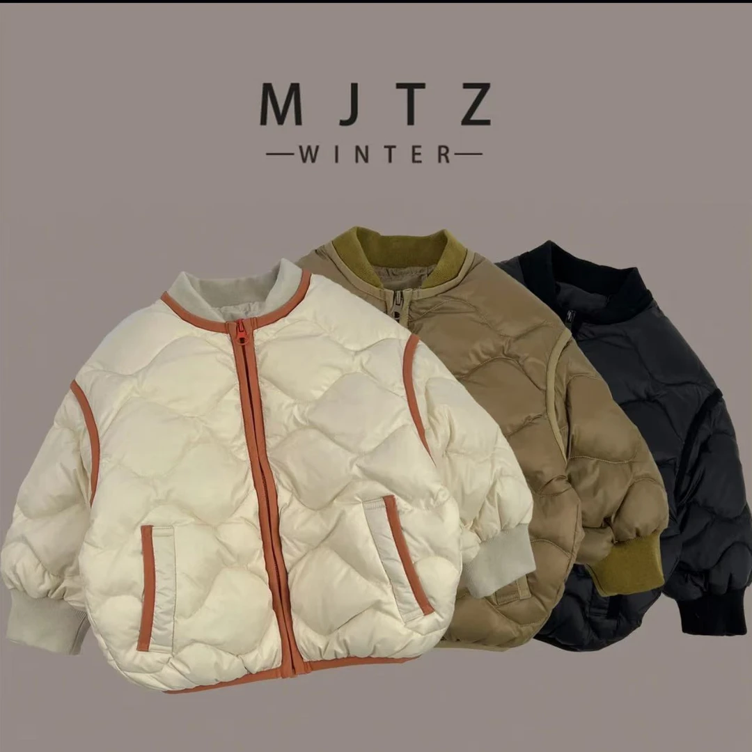 【小治粉丝专属】冬季儿童外套设计款潮酷保暖白鸭绒羽绒服 H292