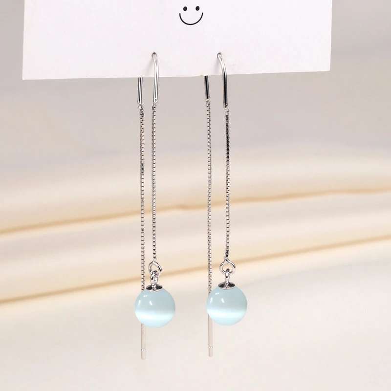 925银耳饰 超仙长款纯银耳环轻奢百搭流苏耳链显脸瘦气质耳钉秋冬