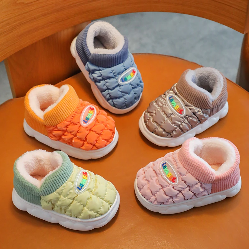 儿童棉拖鞋冬男童女童家居防滑婴幼儿棉鞋外穿宝宝小孩防水