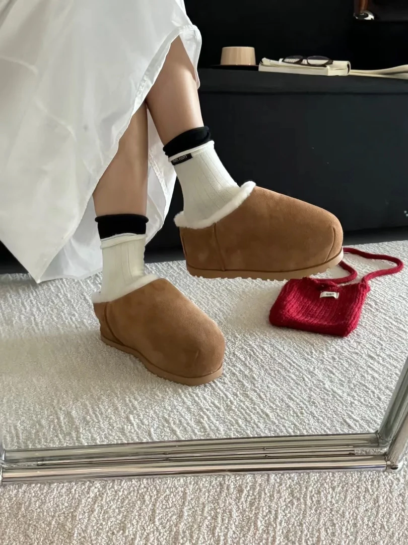 2024秋冬新款内增高胖头鞋T恤