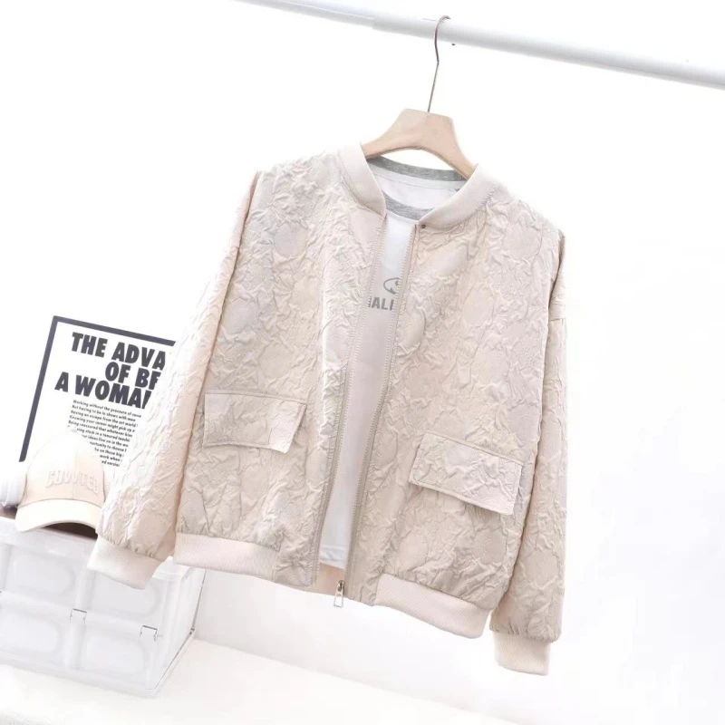 短款防晒薄外套女2024年新款春秋季宽松百搭夹克ins上衣棒球服1号