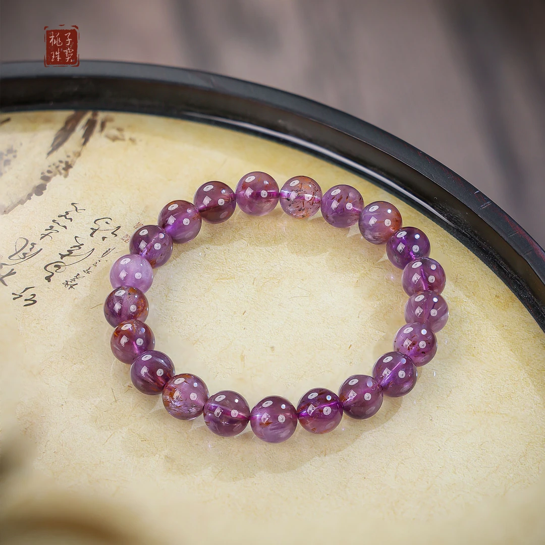 【桃总推荐】极光紫钛9mm圆珠手串@@ZY30628026