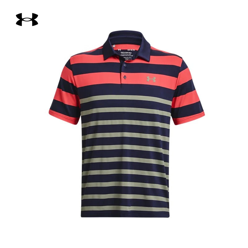 【断码清】安德玛UA官方Playoff 3.0男款短袖条纹高尔夫运动polo衫