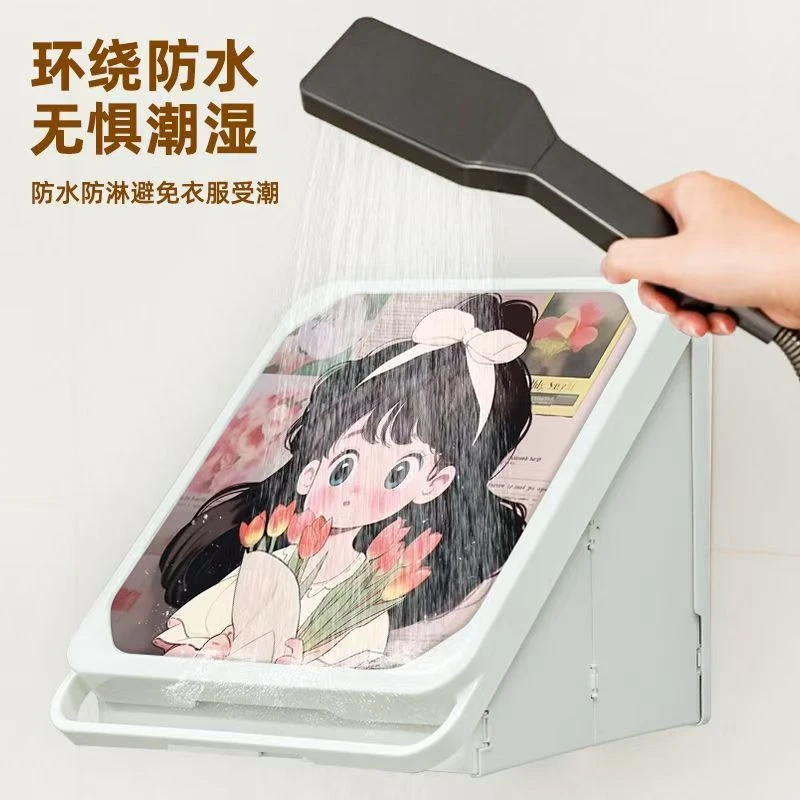 浴室壁画收纳箱免打孔卫生间收纳柜防水放衣服神器折叠壁挂置物架