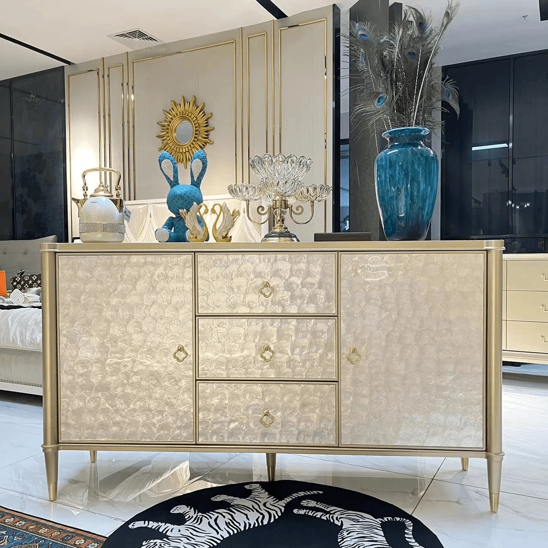 【喜悦家具】轻奢贝壳餐边柜储物柜158*40*90