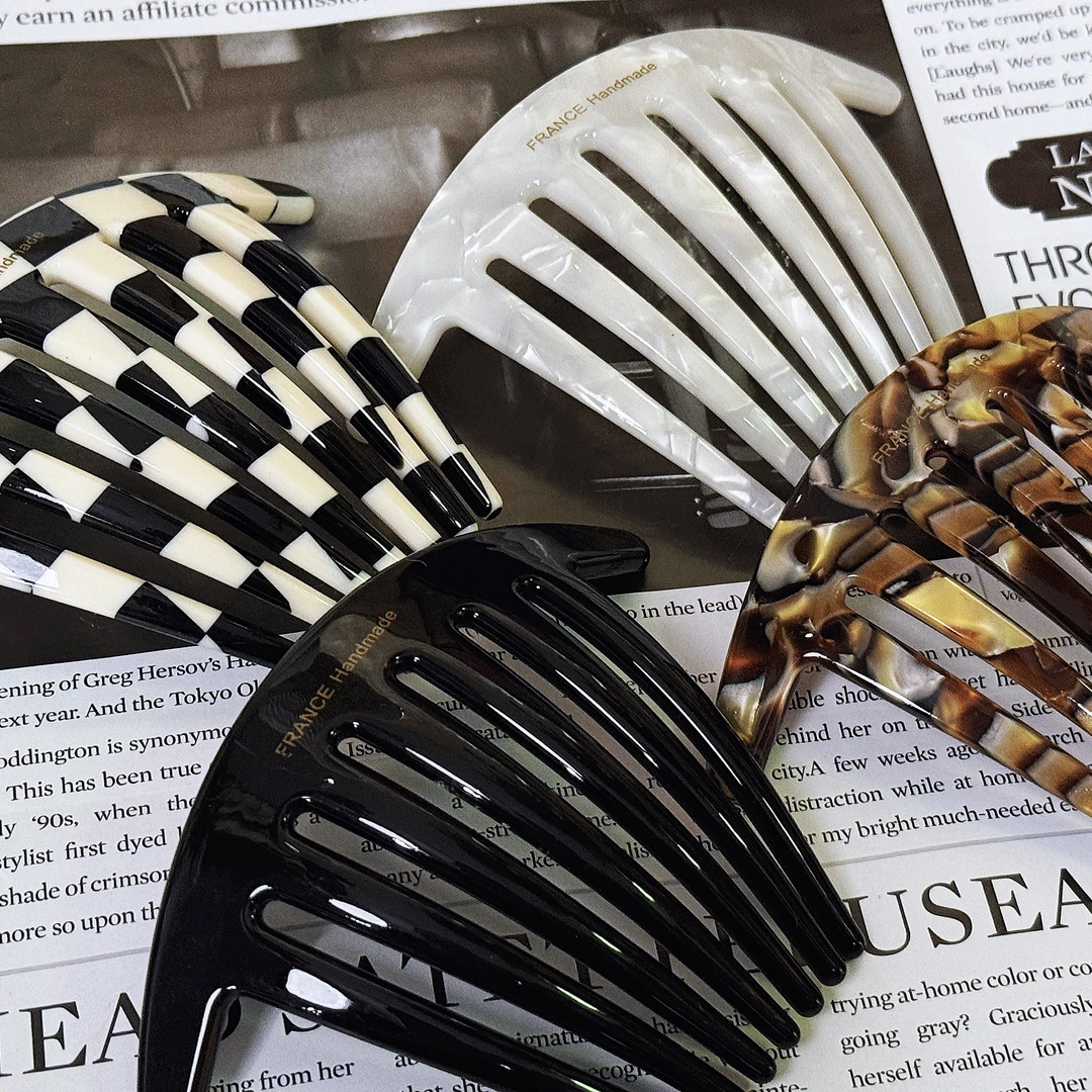 巴黎 基础款7齿发梳盘发梳发饰头饰