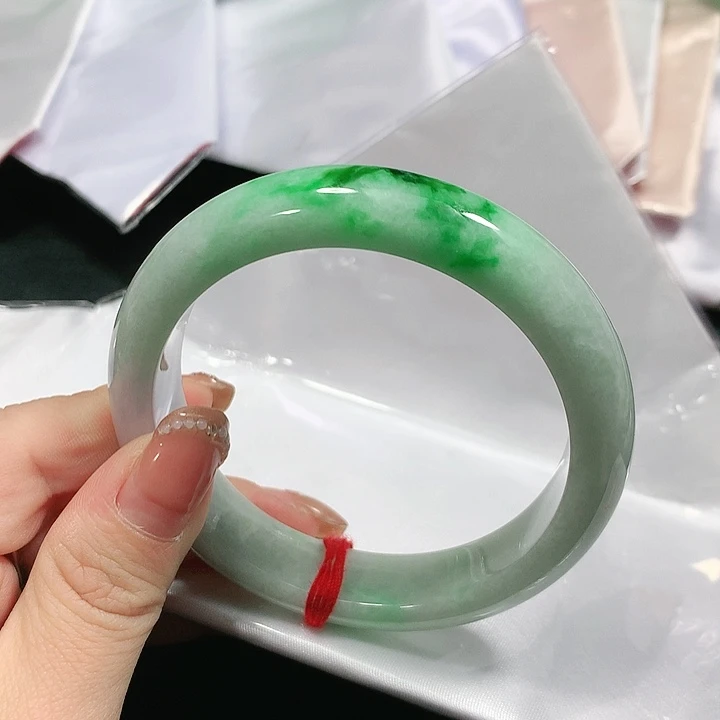 翡翠手镯未镶嵌阳绿翡翠手镯58圈口