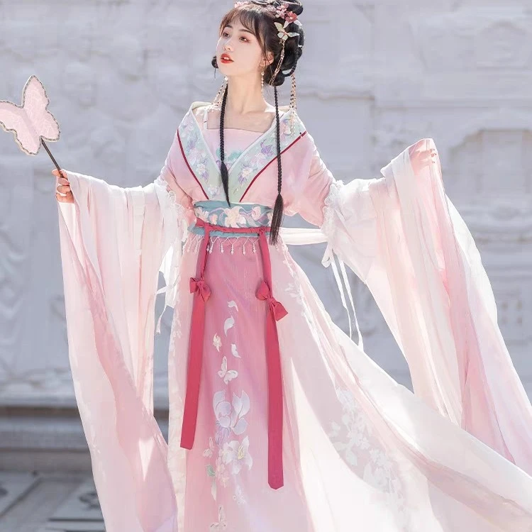 正品汉服女古装魏晋制南北朝中国风改良超仙大袖日常学生齐腰襦裙