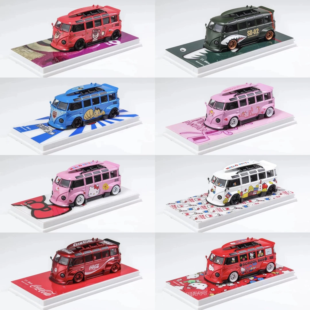 FM 1:64 大众VW T1面包车Kombi宽体改装版 合金汽车模型Flame