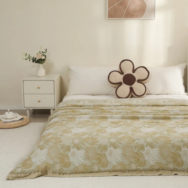 【彩竹棉向日葵】200*230 超柔提花双层纱乳酸菌 夏被