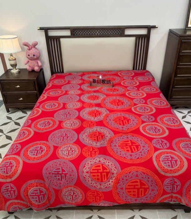 【红百福】5.5斤 200*230cm 双人全棉色织双层纱冬被