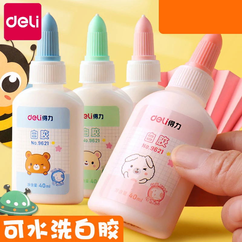 得力白胶小学生用做手工课制作安全可水洗大瓶液体胶水幼儿园儿童